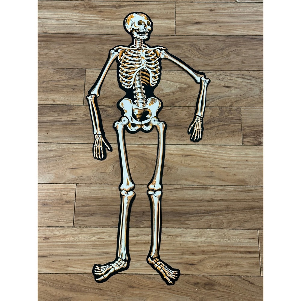 Beistle 32" Vintage Double Sided Jointed Skeleton Diecut Halloween Decoration